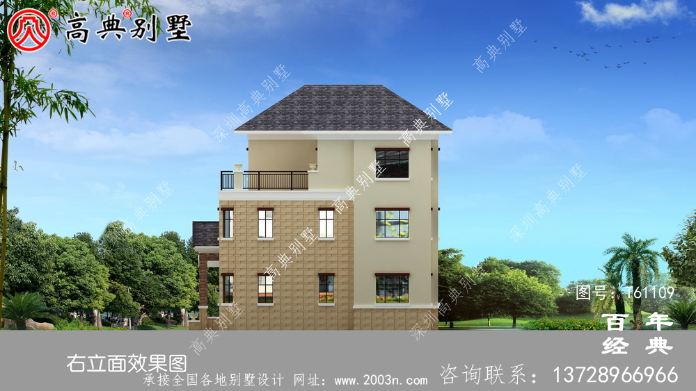 歐式三層簡歐別墅設計圖紙_農村三層別墅設計