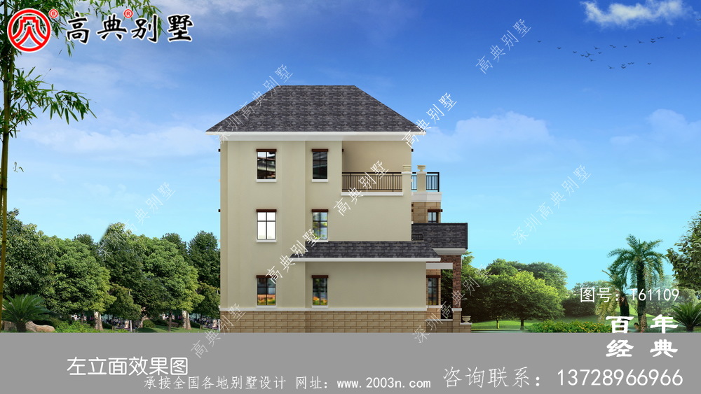 歐式三層簡歐別墅設計圖紙_農村三層別墅設計