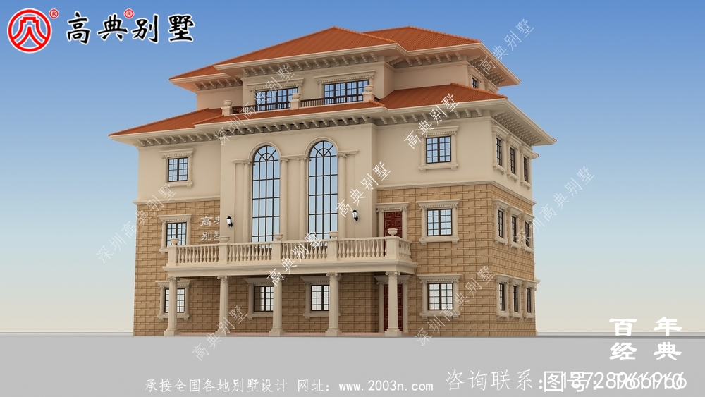 帶車庫復式三層別墅效果圖_農村三層別墅設計圖紙