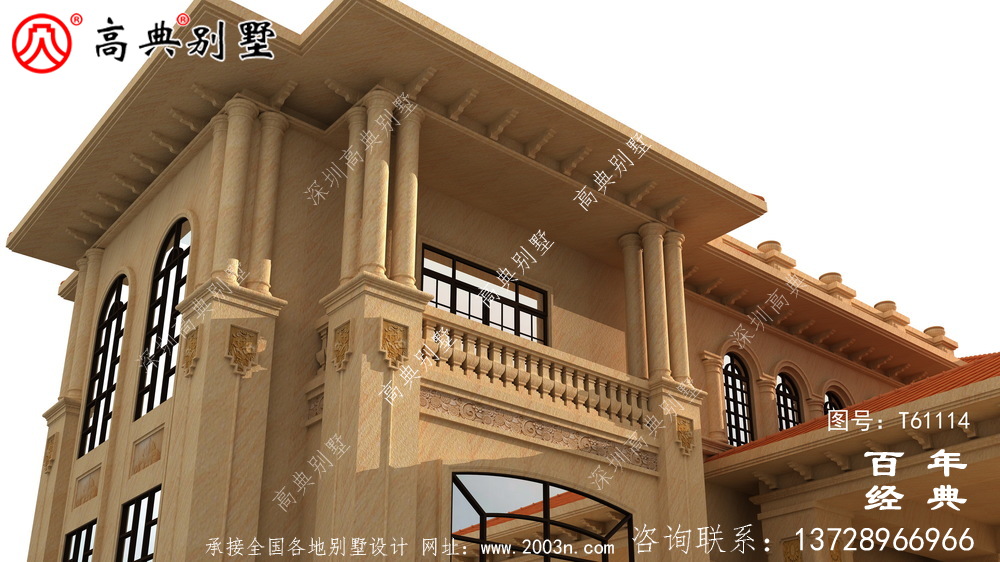 頂級歐式別墅會所式住宅效果圖_農村三層別墅設計