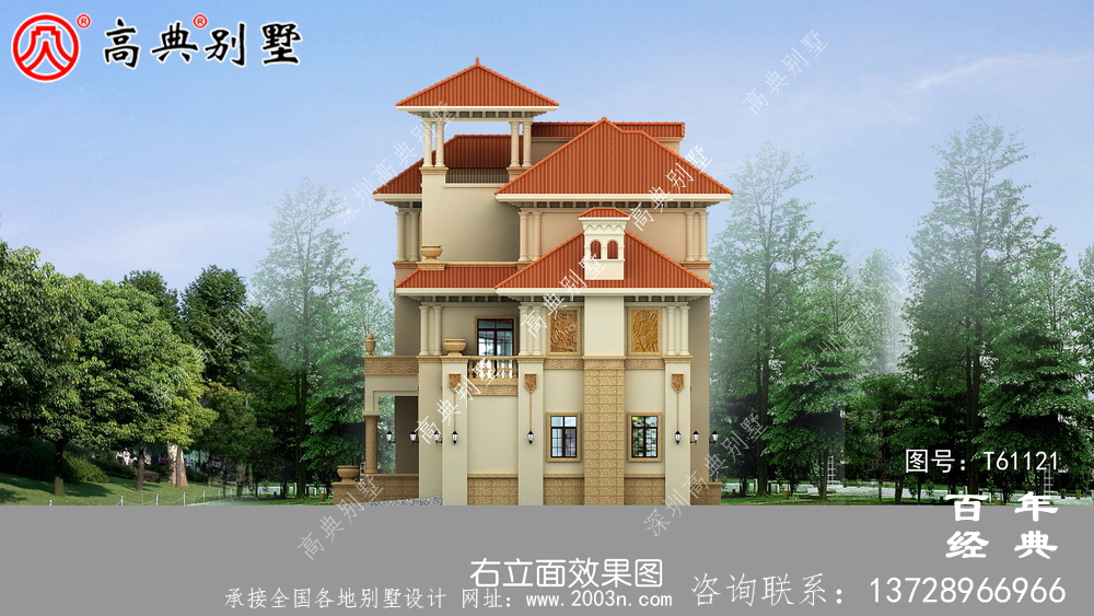 三層帶車庫農村自建房別墅設計圖紙_農村三層房屋設計