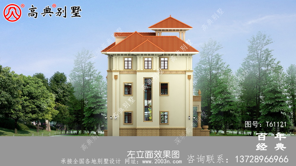 三層帶車庫農村自建房別墅設計圖紙_農村三層房屋設計