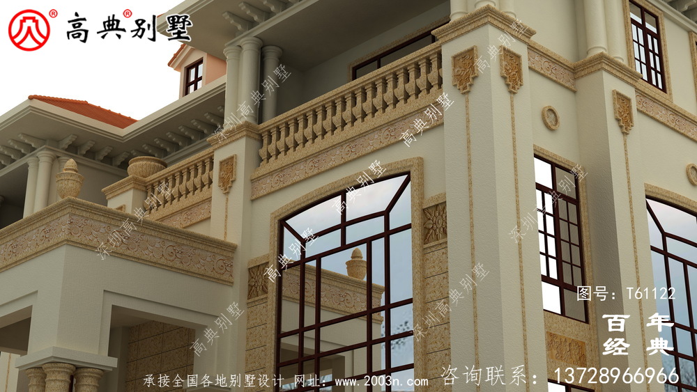 歐式三層別墅設計效果圖_農村別墅設計