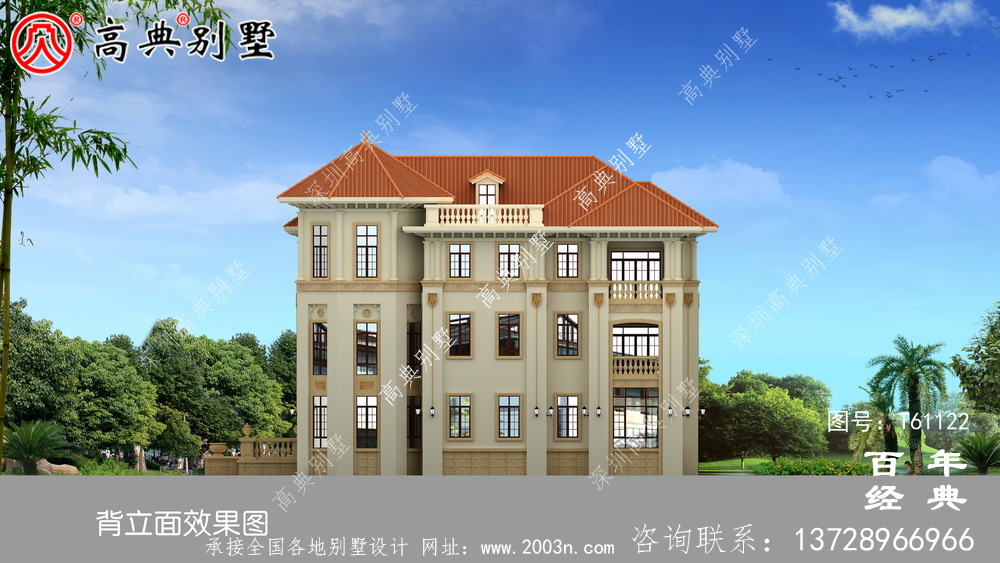 歐式三層別墅設計效果圖_農村別墅設計