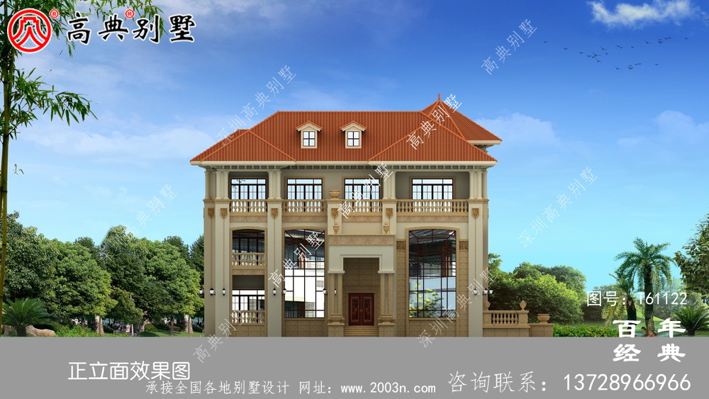 歐式三層別墅設計效果圖_農村別墅設計