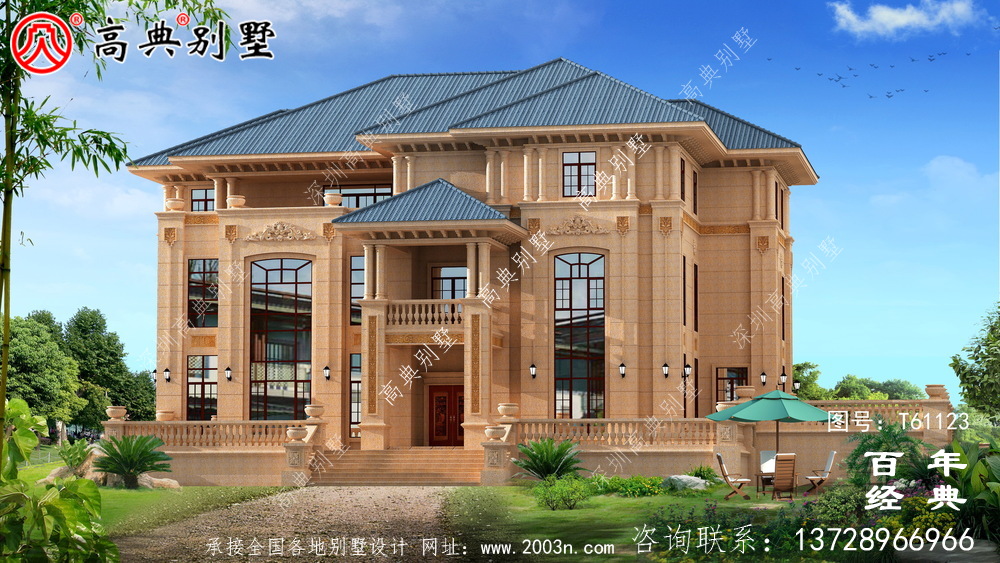 超豪華鄉村三層別墅設計圖紙及效果圖_農村三層別墅設計