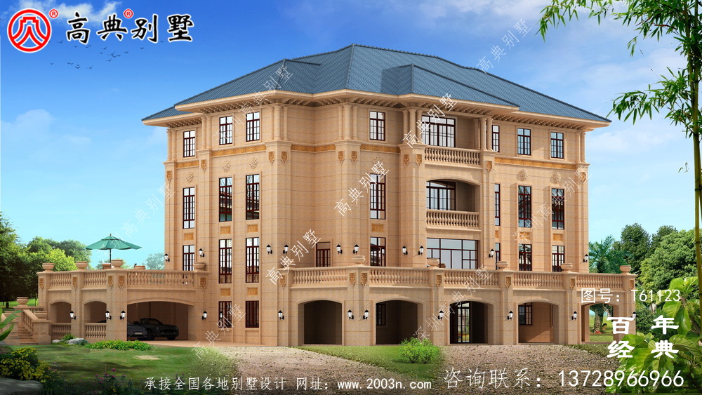 超豪華鄉村三層別墅設計圖紙及效果圖_農村三層別墅設計