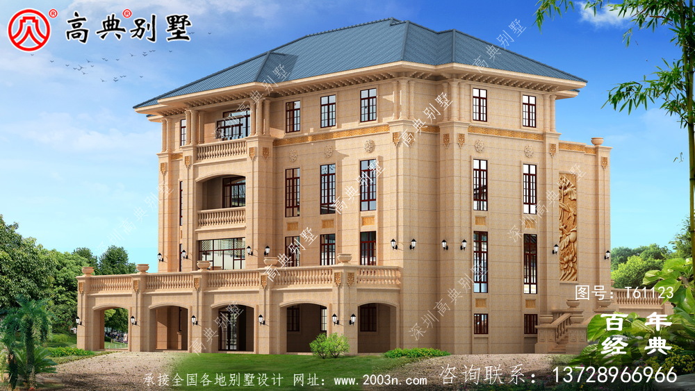 超豪華鄉村三層別墅設計圖紙及效果圖_農村三層別墅設計