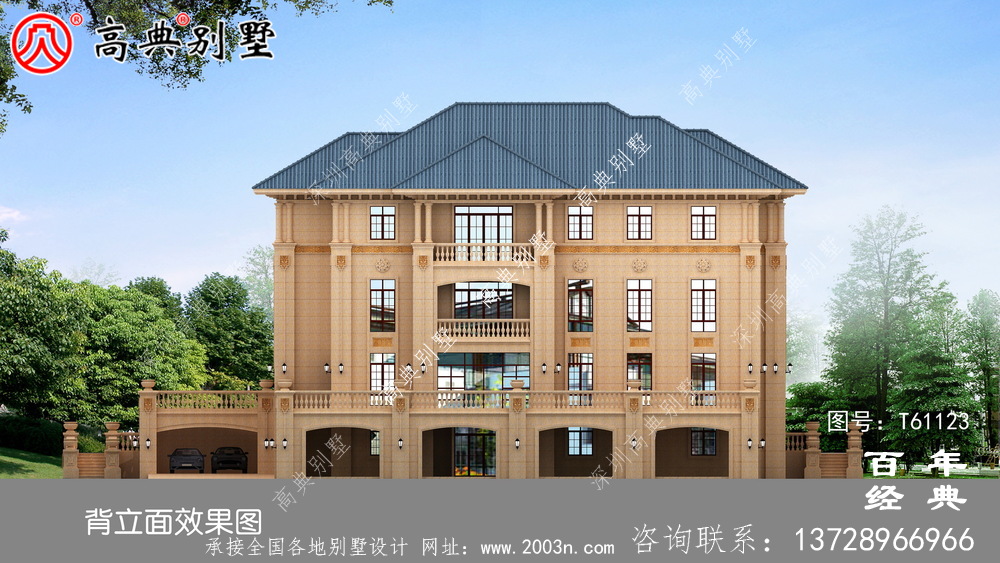 超豪華鄉村三層別墅設計圖紙及效果圖_農村三層別墅設計