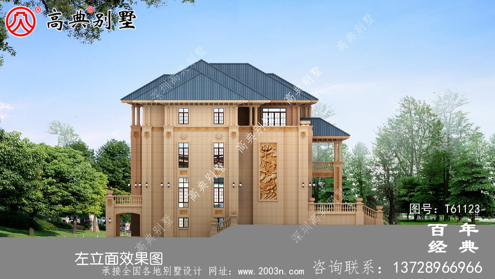 超豪華鄉村三層別墅設計圖紙及效果圖_農村三層別墅設計