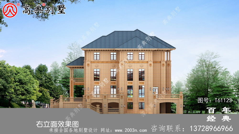 超豪華鄉村三層別墅設計圖紙及效果圖_農村三層別墅設計