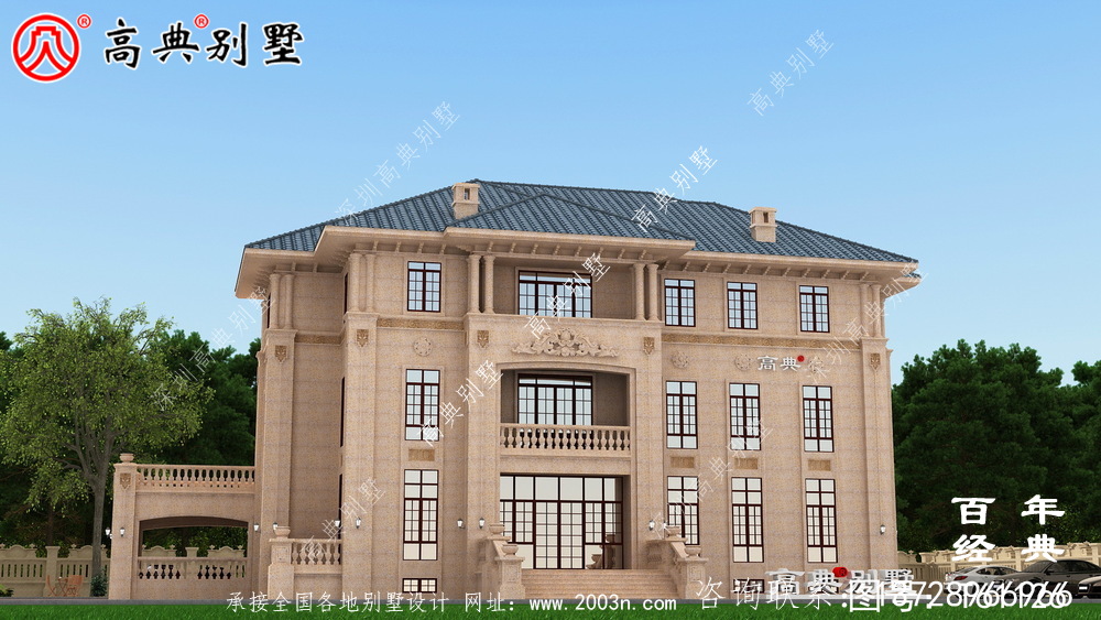 復式純石材三層別墅設計圖紙_農村三層房屋設計
