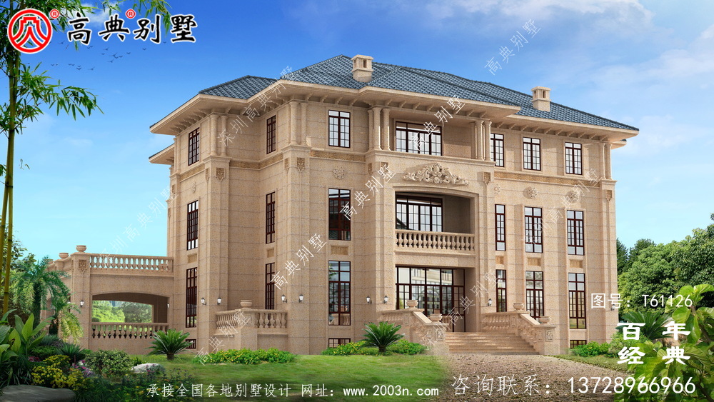 復式純石材三層別墅設計圖紙_農村三層房屋設計