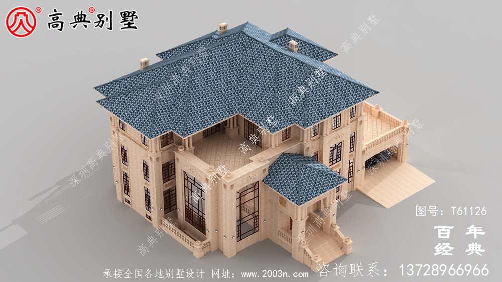 復式純石材三層別墅設計圖紙_農村三層房屋設計