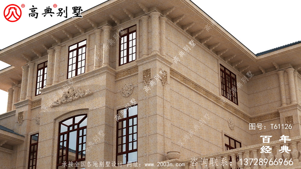 復式純石材三層別墅設計圖紙_農村三層房屋設計
