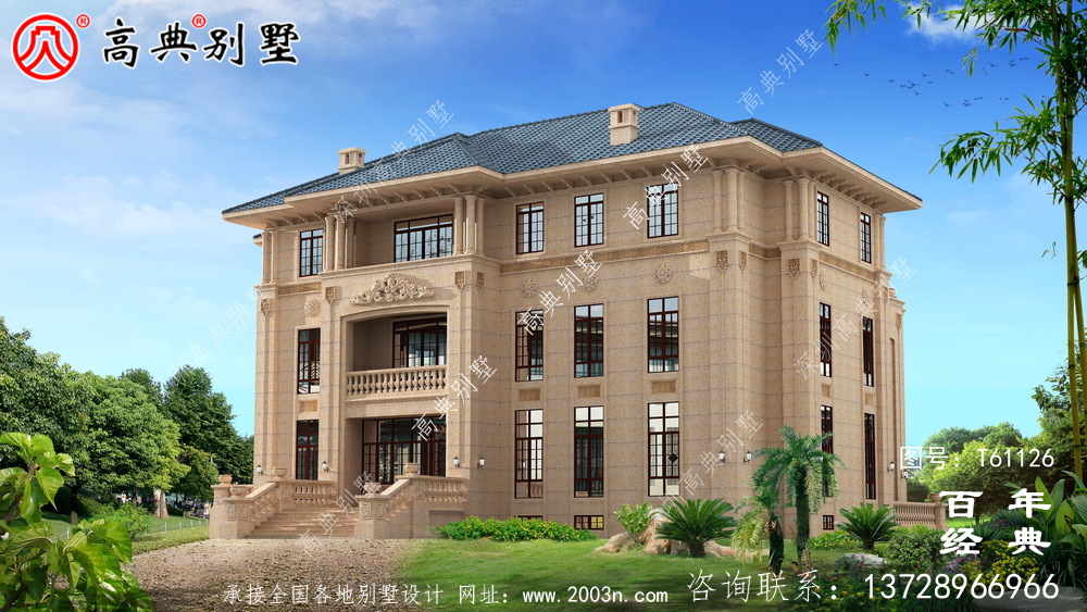 復式純石材三層別墅設計圖紙_農村三層房屋設計