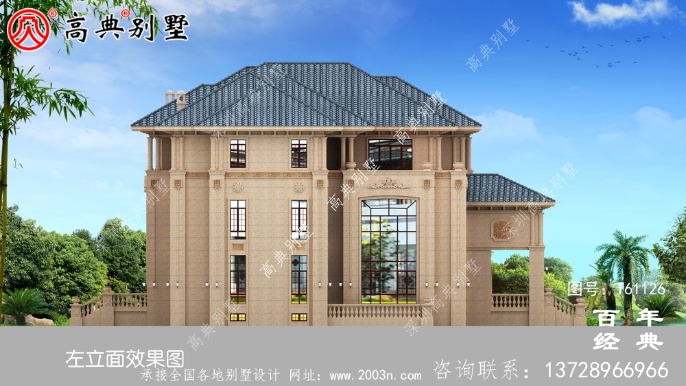 復式純石材三層別墅設計圖紙_農村三層房屋設計