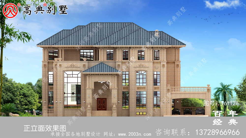 復式純石材三層別墅設計圖紙_農村三層房屋設計