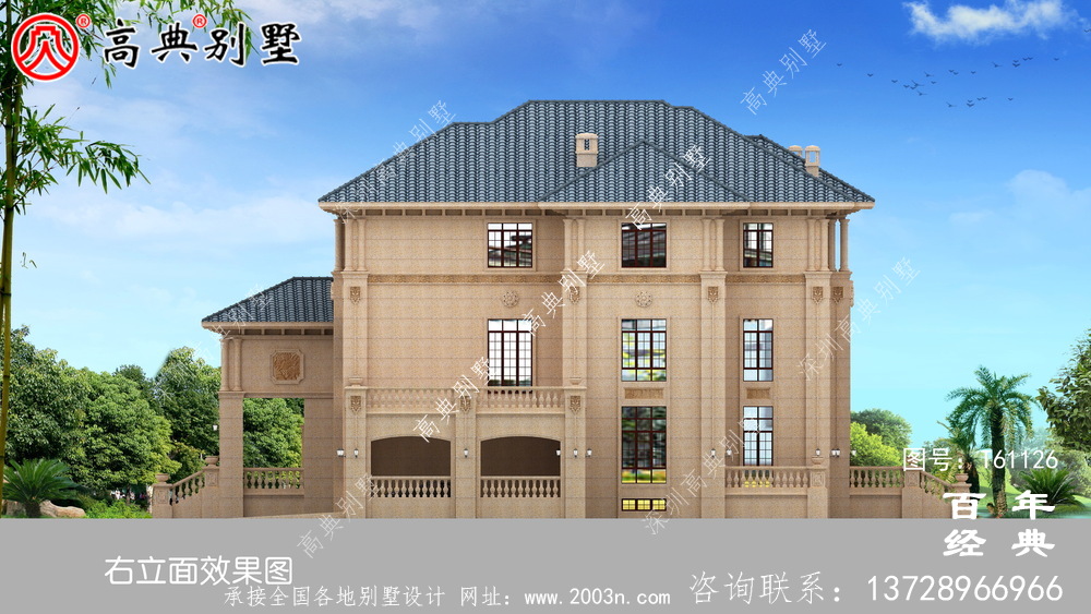 復式純石材三層別墅設計圖紙_農村三層房屋設計