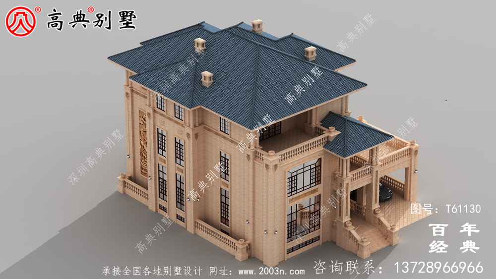 豪華三層石材別墅建筑設(shè)計(jì)圖紙_農(nóng)村三層房屋設(shè)計(jì)