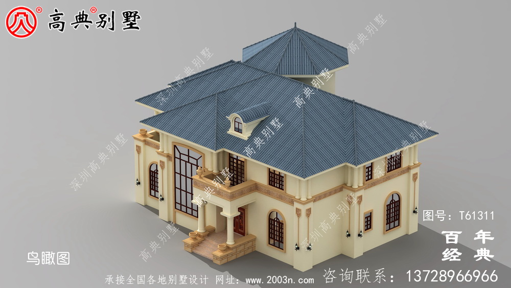 新農村復式兩層歐式別墅設計圖紙_農村兩層自建房屋設計圖