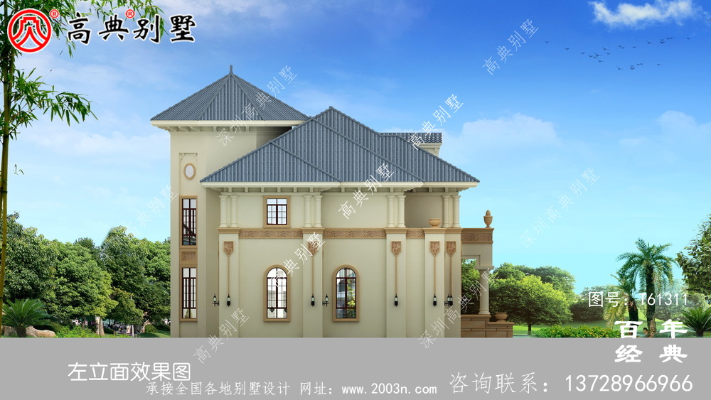 新農村復式兩層歐式別墅設計圖紙_農村兩層自建房屋設計圖
