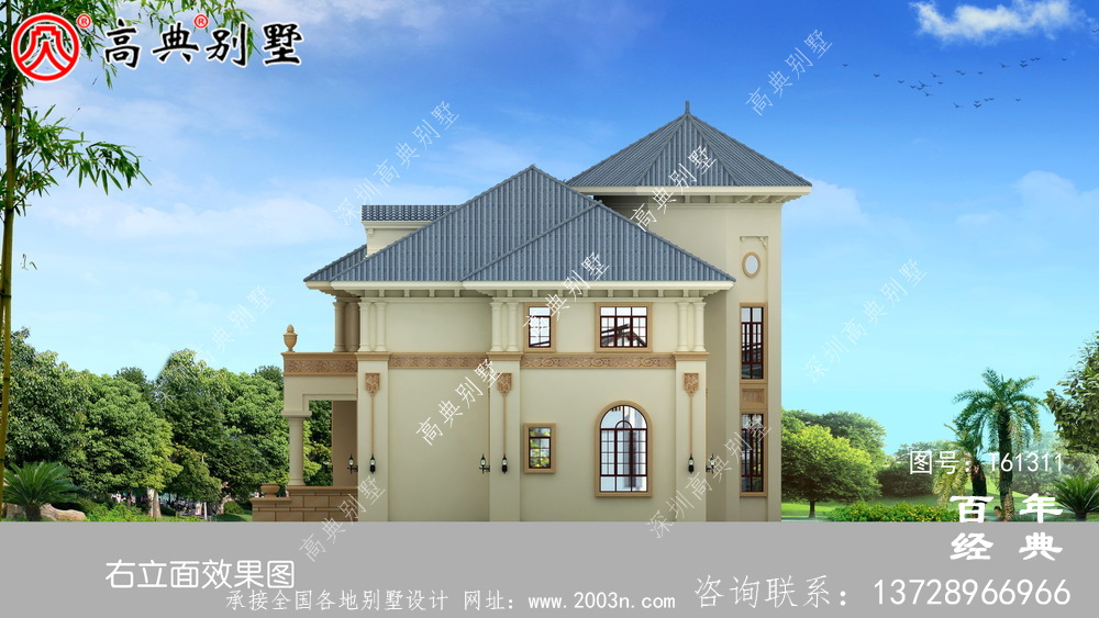 新農村復式兩層歐式別墅設計圖紙_農村兩層自建房屋設計圖