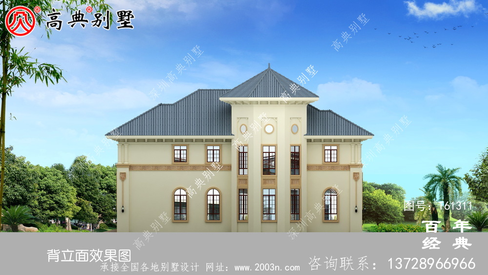 新農村復式兩層歐式別墅設計圖紙_農村兩層自建房屋設計圖