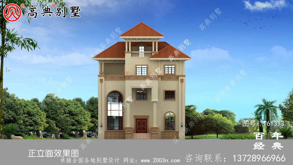 复式三层带露台别墅设计施工图纸及效果图_农村房屋设计图纸