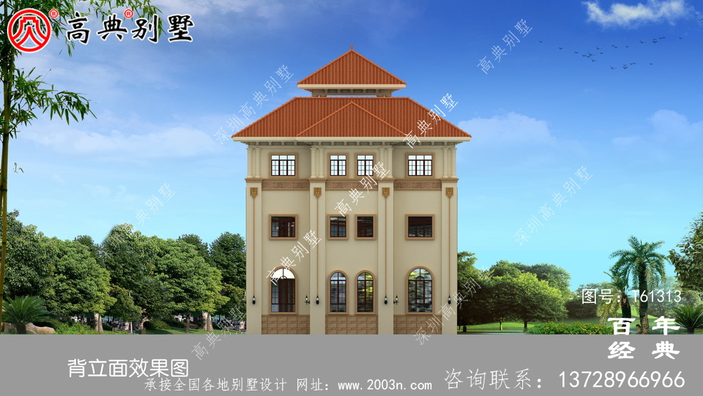 复式三层带露台别墅设计施工图纸及效果图_农村房屋设计图纸