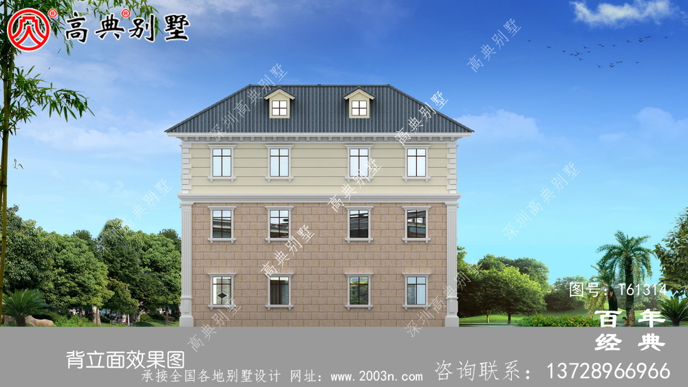 欧式三层别墅设计效果图_农村房屋设计图纸