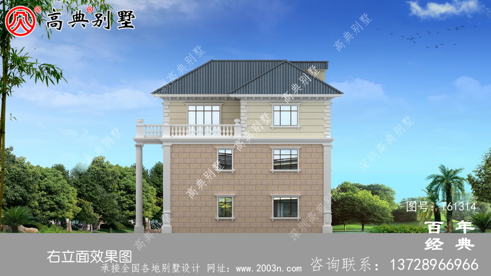 欧式三层别墅设计效果图_农村房屋设计图纸