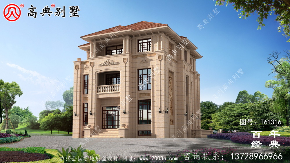 复式古典三层欧式别墅设计图纸_农村三层自建房设计图纸