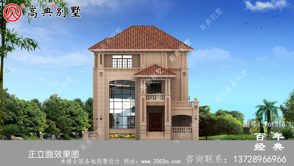复式古典三层欧式别墅设计图纸_农村三层自建房设计图纸
