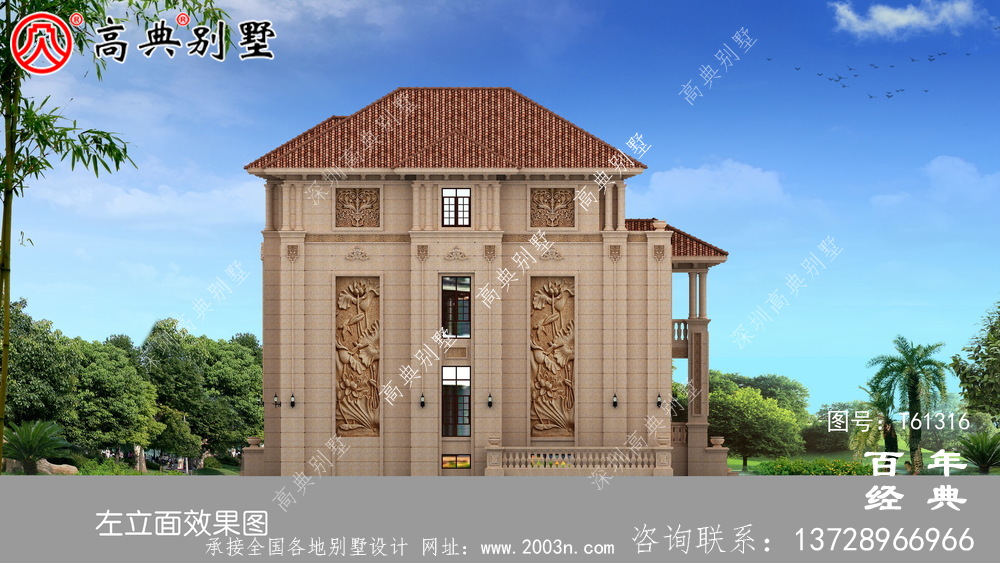 复式古典三层欧式别墅设计图纸_农村三层自建房设计图纸