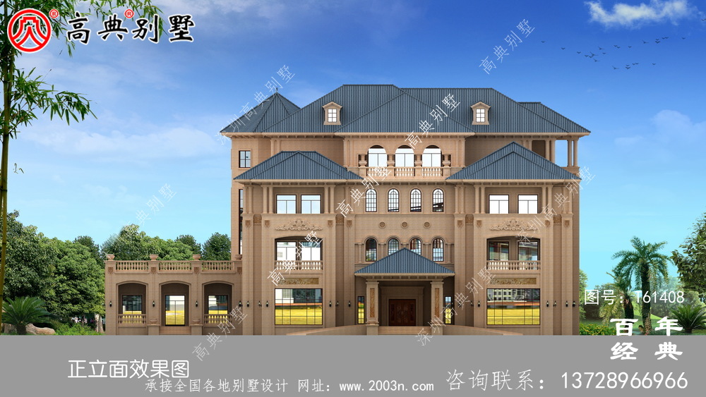 歐式四層豪華別墅設計全套圖紙_四層別墅設計圖紙