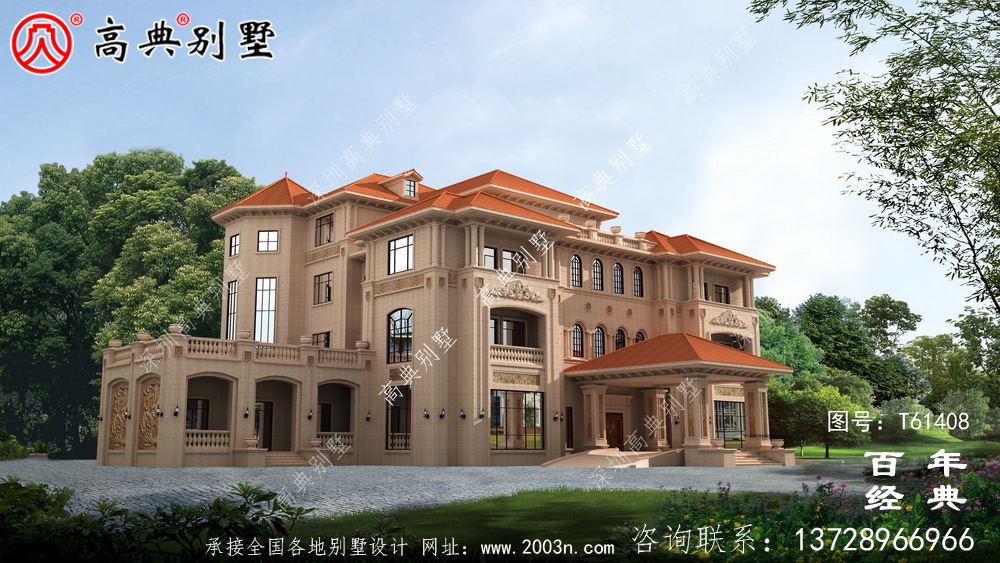 歐式四層豪華別墅設計全套圖紙_四層別墅設計圖紙