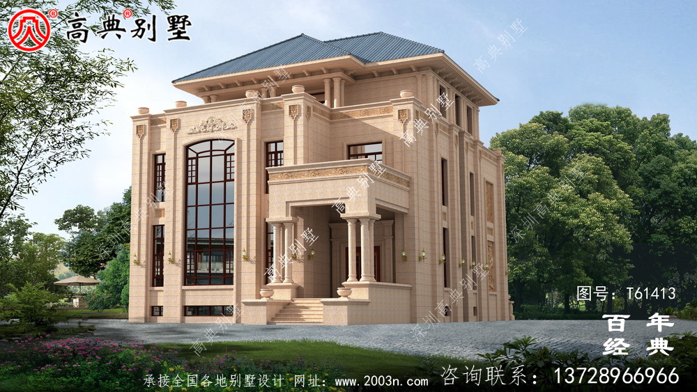 復式三層歐式別墅施工圖紙及效果圖大全_農村三層自建房屋設計圖