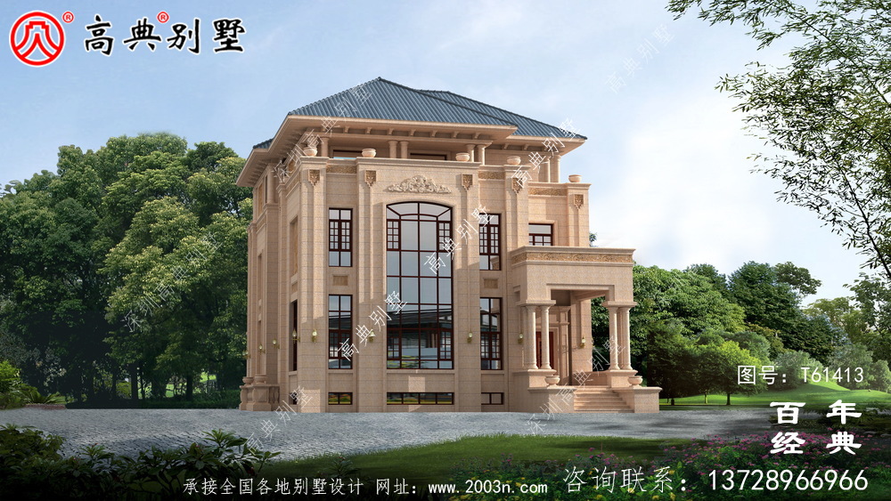 復式三層歐式別墅施工圖紙及效果圖大全_農村三層自建房屋設計圖