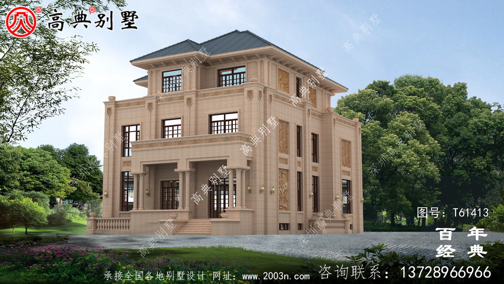 復式三層歐式別墅施工圖紙及效果圖大全_農村三層自建房屋設計圖