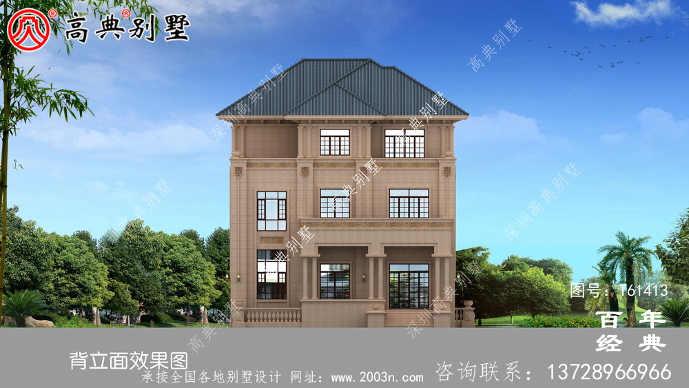 復式三層歐式別墅施工圖紙及效果圖大全_農村三層自建房屋設計圖