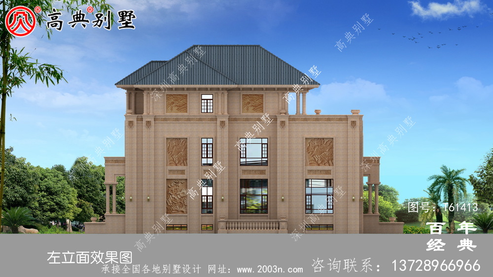 復式三層歐式別墅施工圖紙及效果圖大全_農村三層自建房屋設計圖