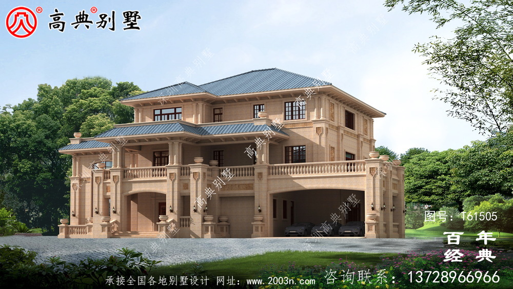 三層歐式高端別墅設計圖紙及效果圖_三層別墅設計圖紙