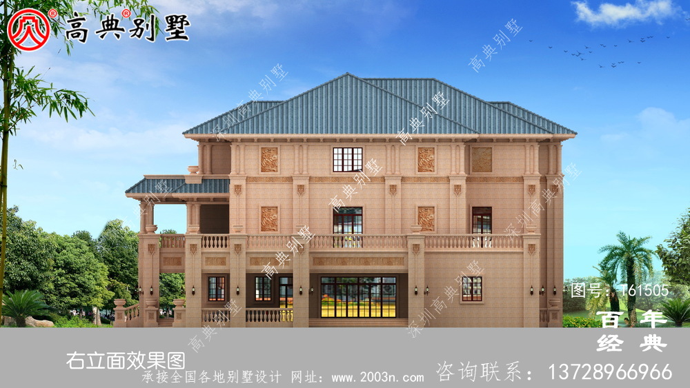三層歐式高端別墅設計圖紙及效果圖_三層別墅設計圖紙