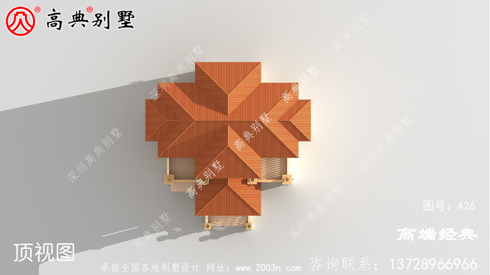 美观实用的欧式三层别墅,带复式大厅设计图