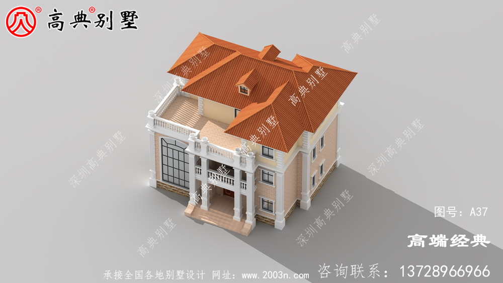 客厅挑空的简欧式别墅,内带堂屋和健身房