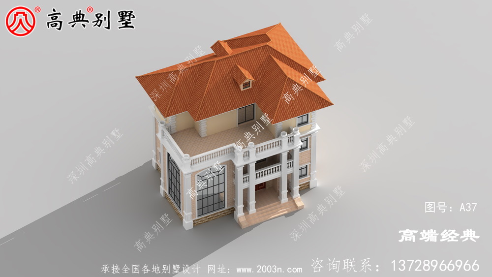 客厅挑空的简欧式别墅,内带堂屋和健身房
