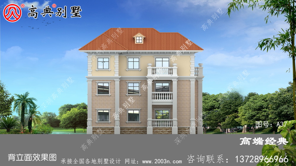 客厅挑空的简欧式别墅,内带堂屋和健身房