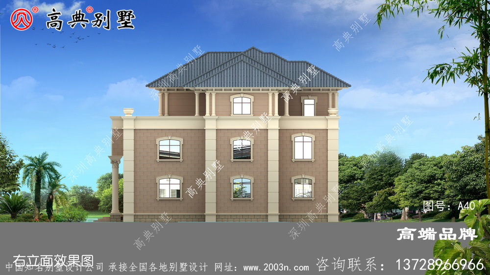 豪华三层别墅设计图,户型经典,高级大气