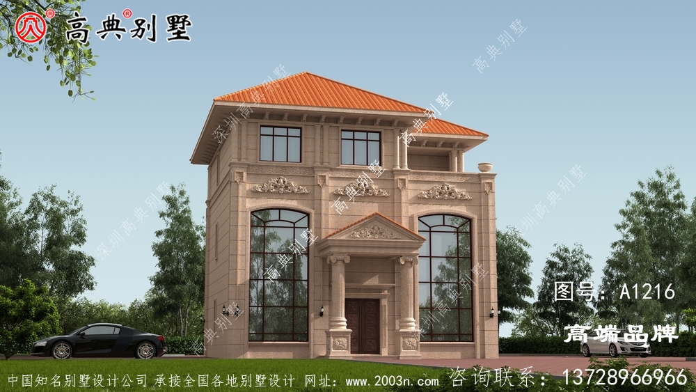 三层欧式石材别墅设计图纸